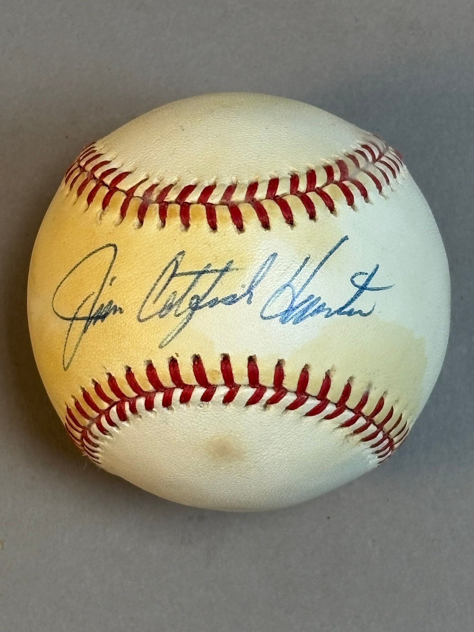 Jim Catfish Hunter Single Signed Rawlings Baseball - 6
