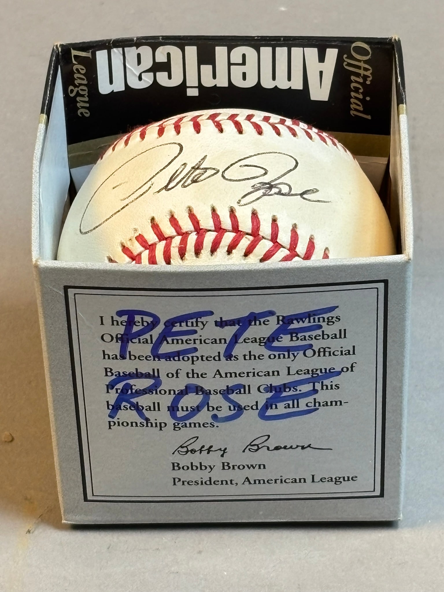 Pete Rose Single Signed Rawlings OAL Baseball - 2