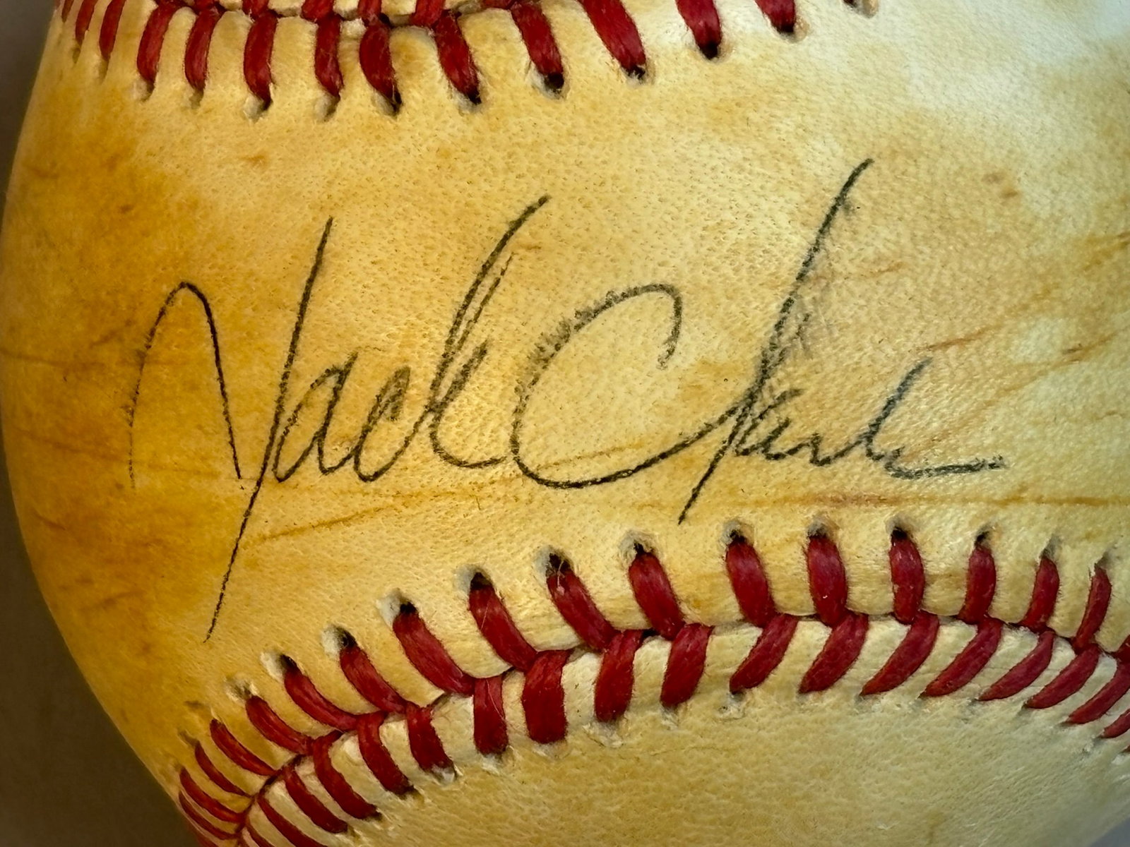 Jack Clark Single Signed Rawlings OAL Baseball: Great original single signed Rawlings Baseball by Jack Clark.