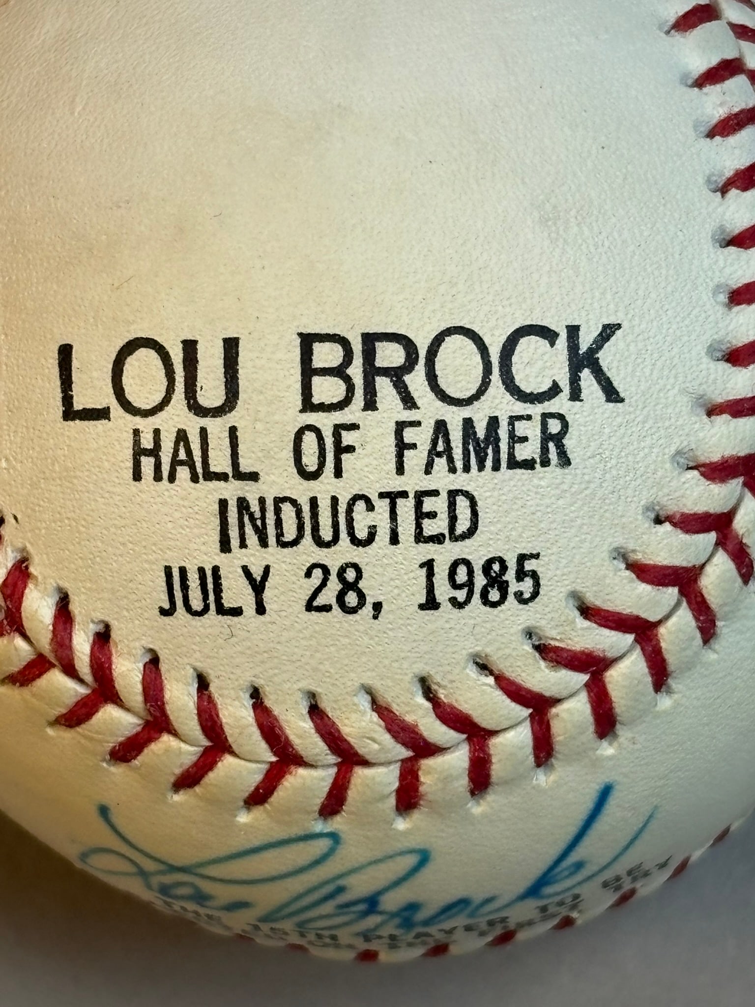 Lou Brock Single Signed HOF 1985 Inductee Baseball - 2