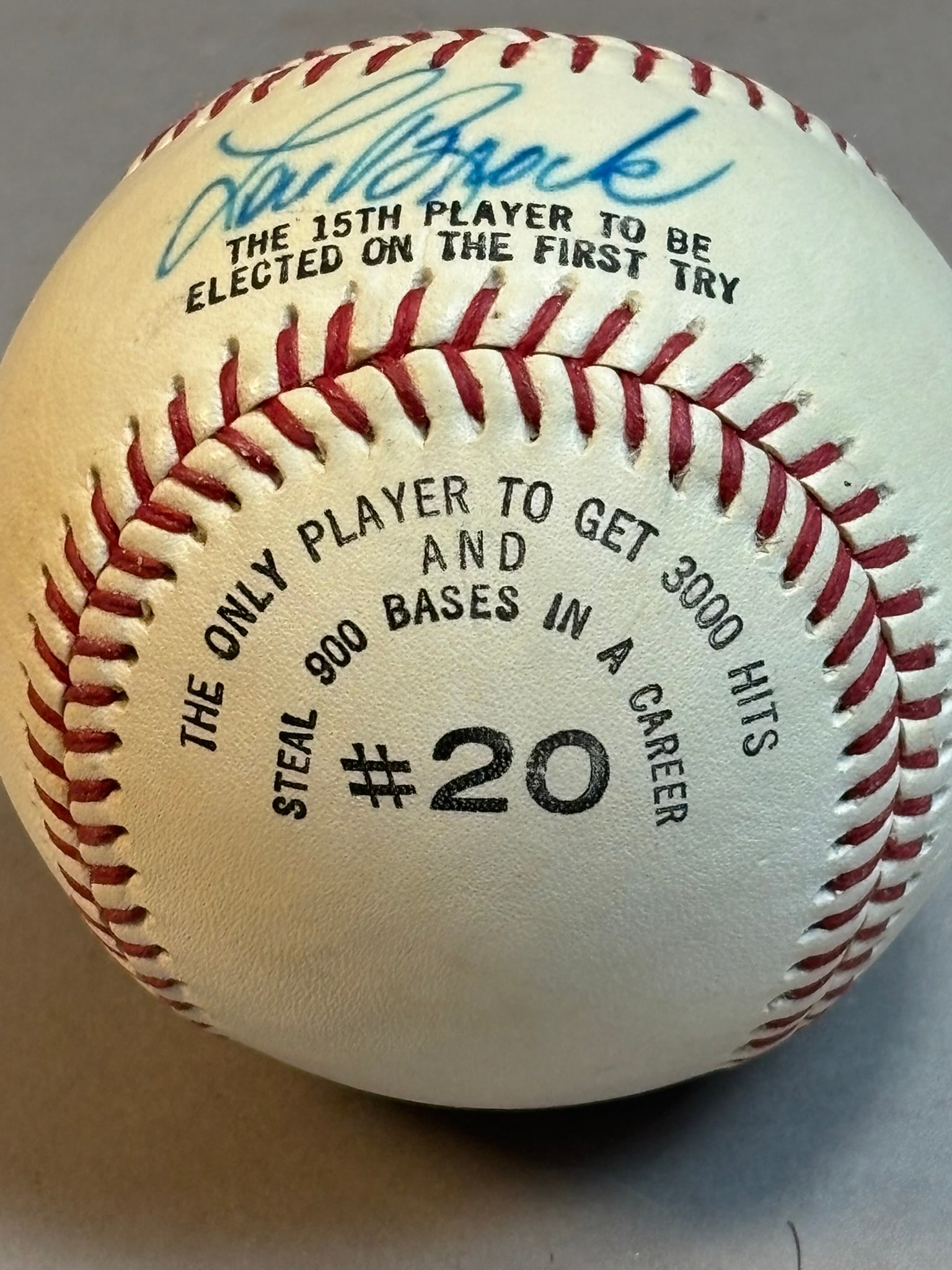 Lou Brock Single Signed HOF 1985 Inductee Baseball - 4