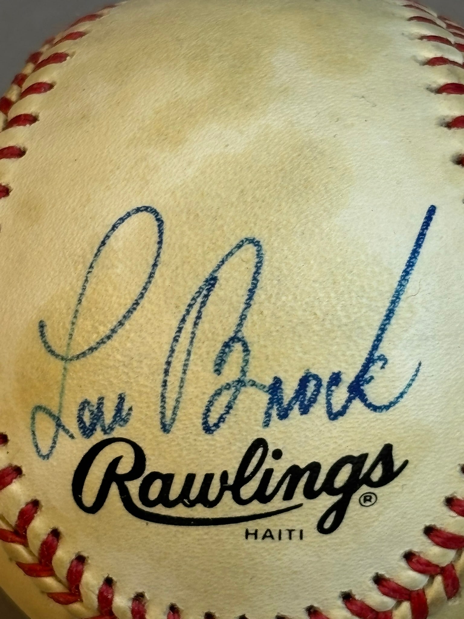 Lou Brock Single Signed Rawlings ONL Feeney Ball (1 of 8)