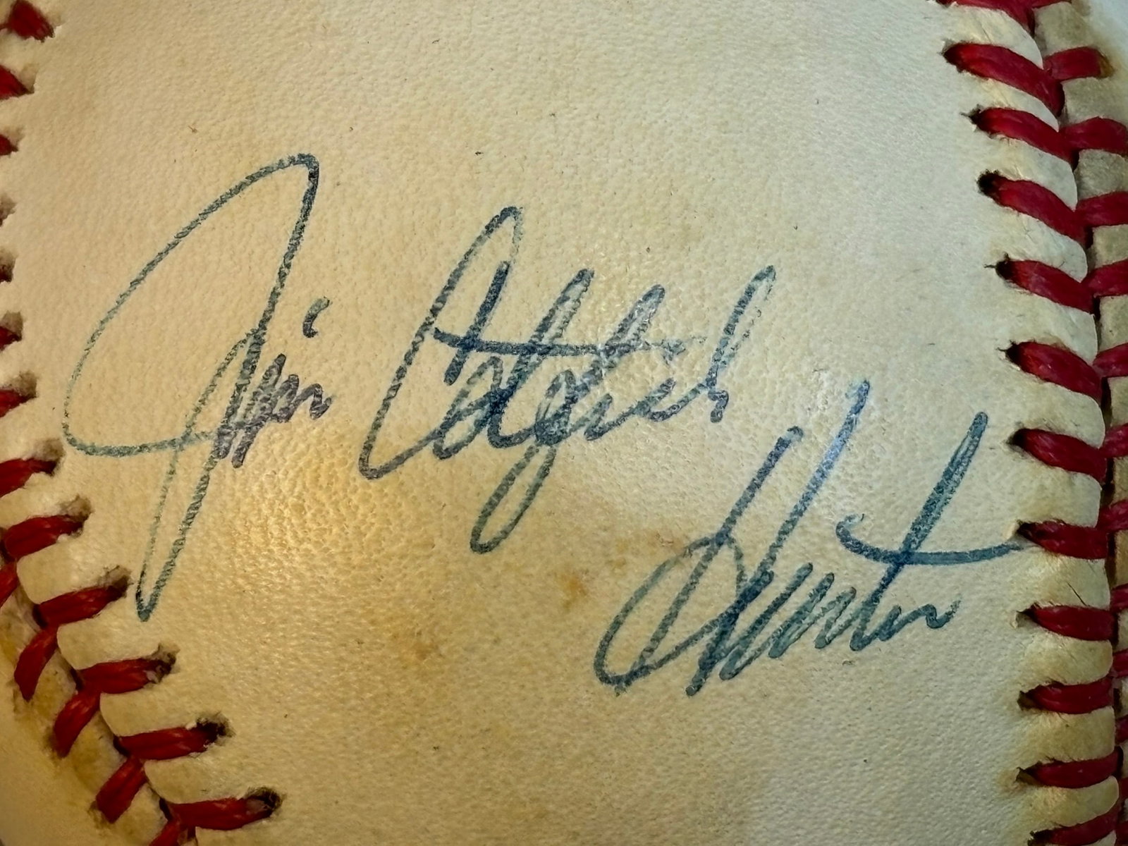 Jim Catfish Hunter Signed Rawlings OAL Baseball: Great original single signed Rawlings OAL baseball.