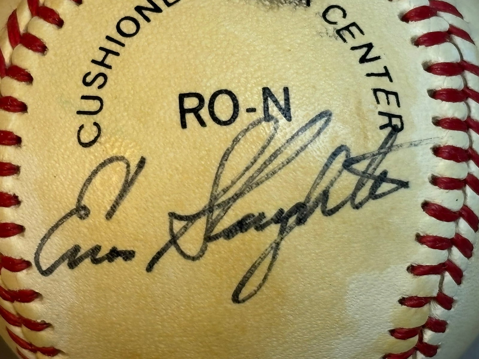 Enos Slaughter Single Signed Rawlings ONL Baseball: Great original Slaughter on a Feeney.
