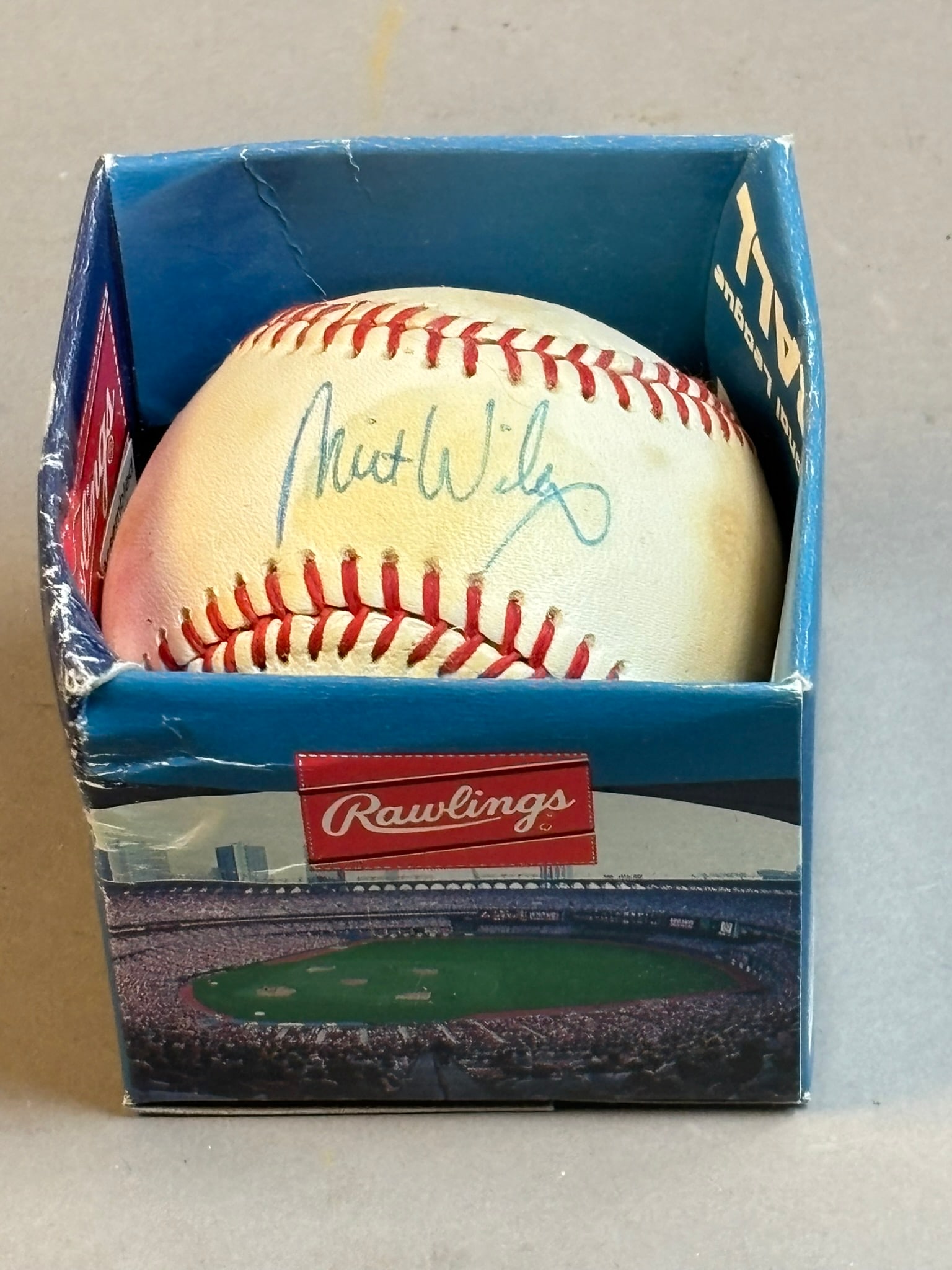 Milt Wilcox Single Signed Rawlings Brown Baseball - 2