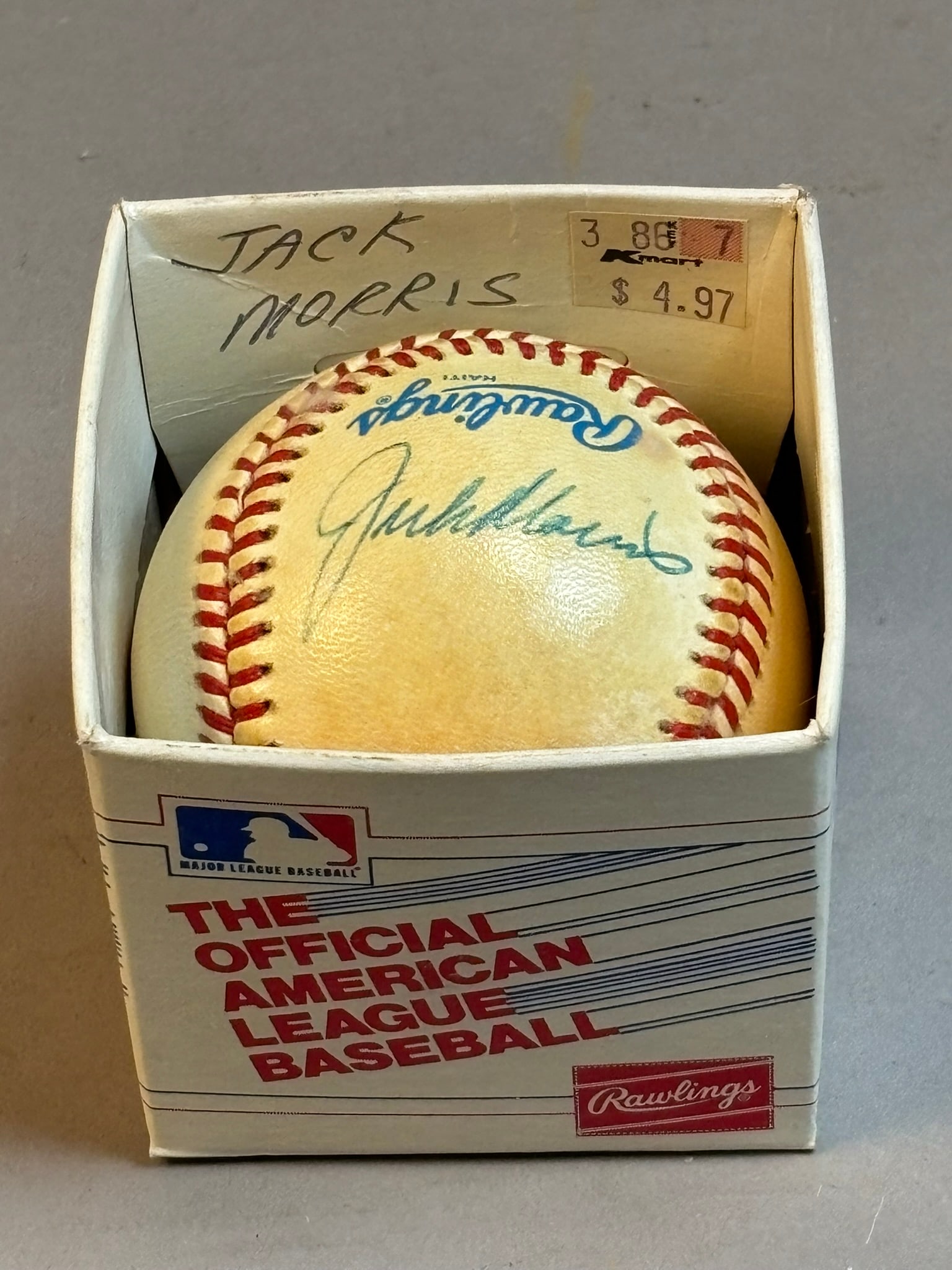 Jack Morris Single Signed Rawlings Brown Baseball - 2