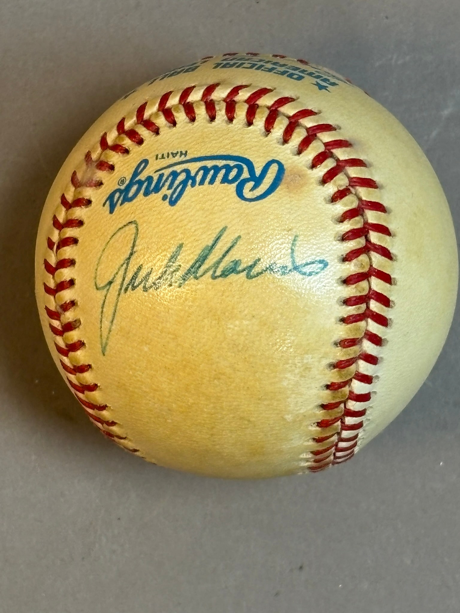 Jack Morris Single Signed Rawlings Brown Baseball - 4