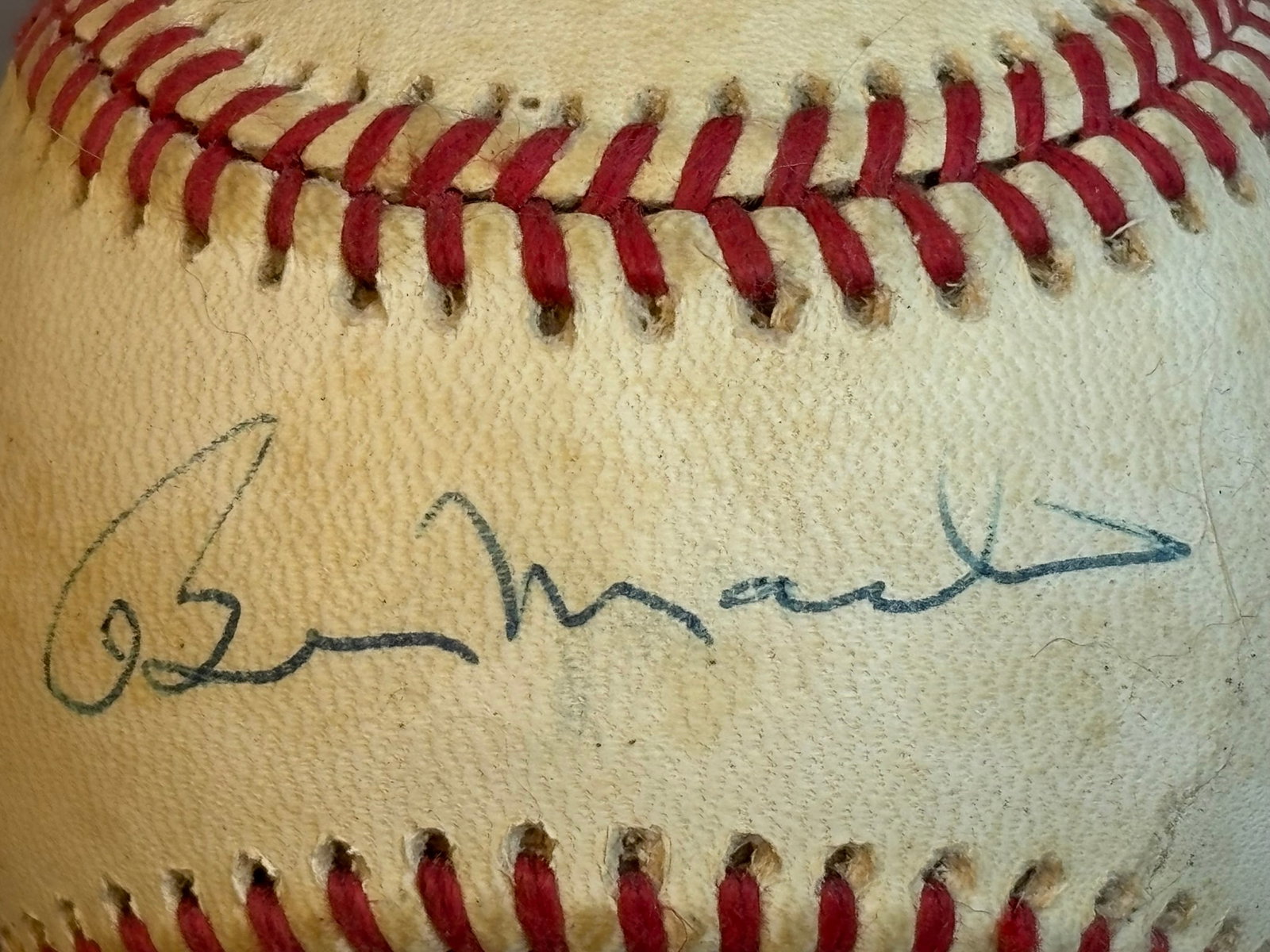 Billy Martin Single Signed Rawlings Brown OAL Ball: Great single signed ball from a post career Martin.