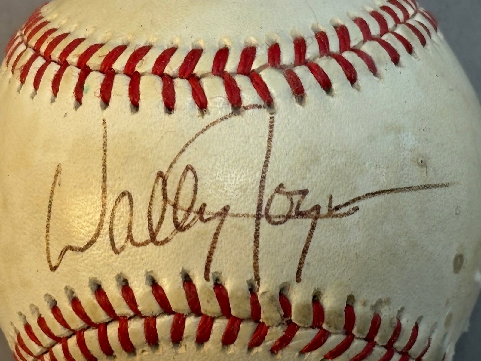 Wally Joyner Single Signed Rawlings Brown OAL Ball: Great original single signed baseball.