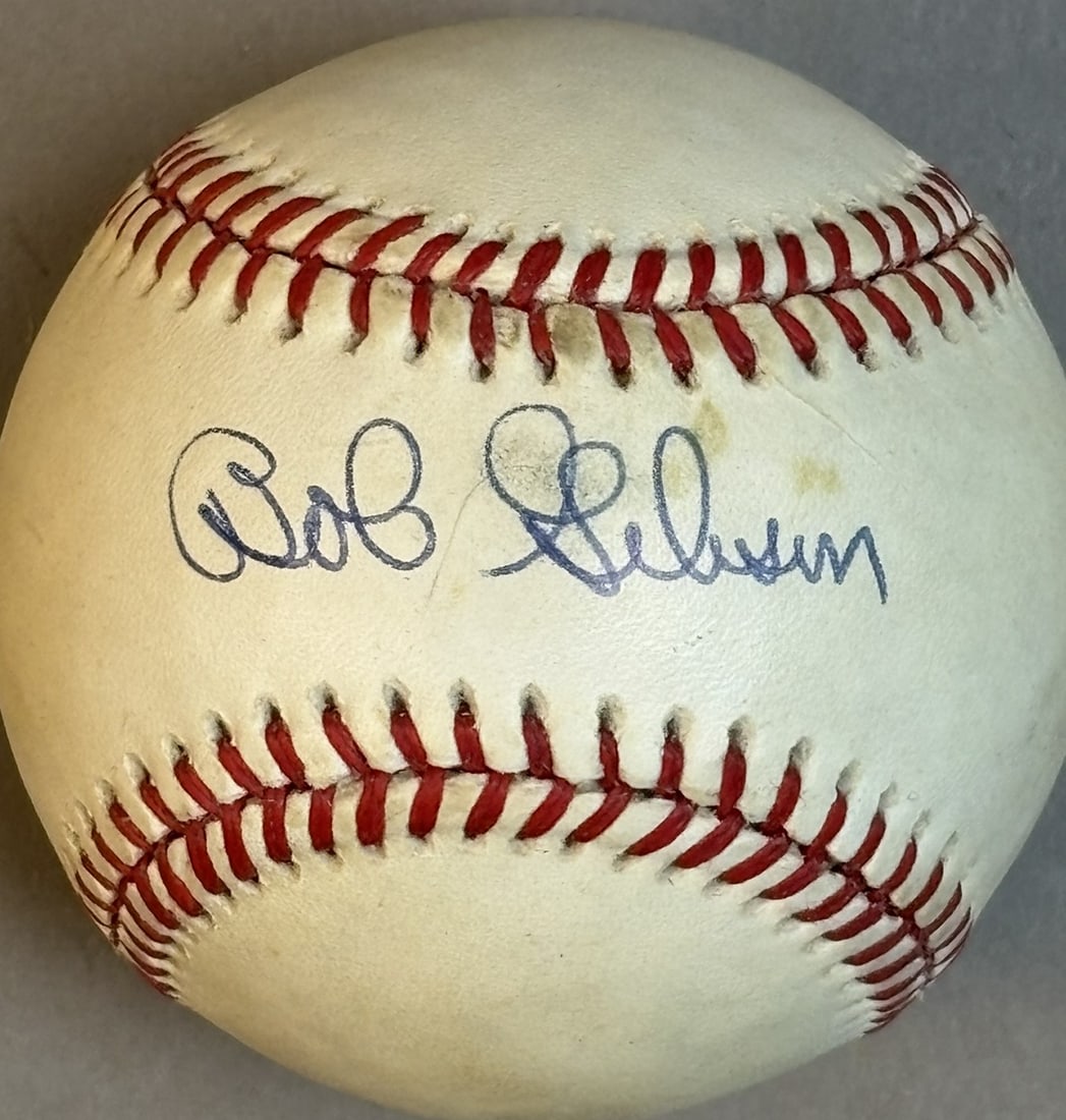 Bob Gibson Single Signed Rawlings ONL Baseball HOF: Great original strong vibrant signature.