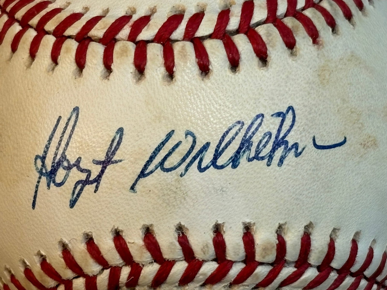 Hoyt Wilhelm Signed Rawlings Brown OAL Baseball (1 of 6)