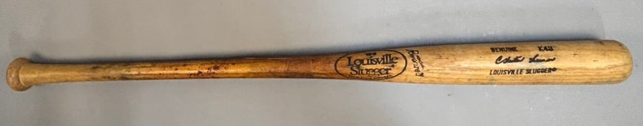 Chet Lemon Detroit Tigers Game Used Baseball Bat: 34.5" long x 30.5 ounces - cracked as shown in handle. Ink on knobs.