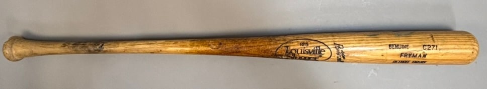Travis Fryman Game Used C271 Detroit Tigers Bat: 34.5" long x 33.3 ounces overall. Ink on bottom and end of knob "24 III"