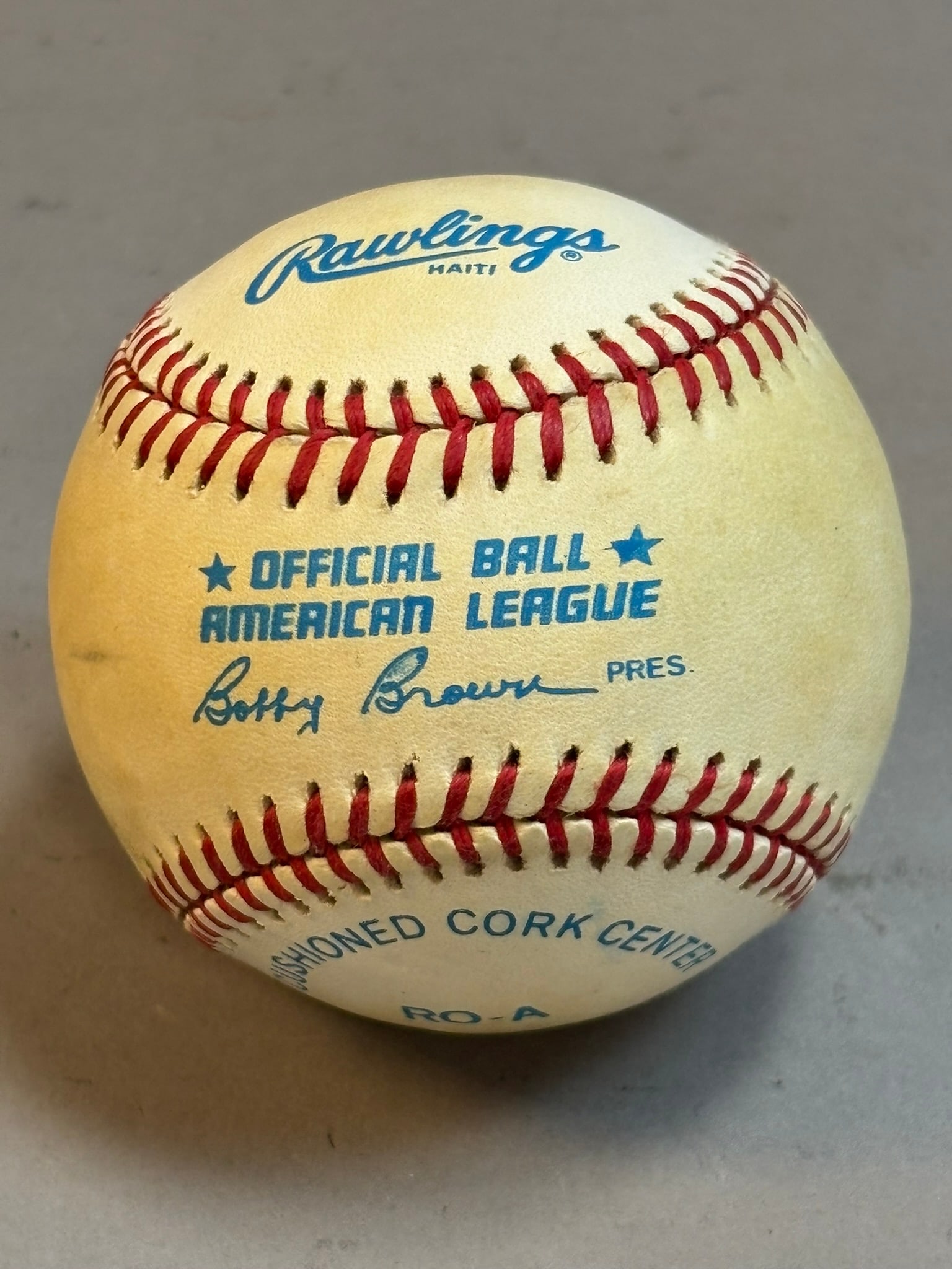 Tom Monaghan Signed Rawlings Haiti Brown Baseball - 3