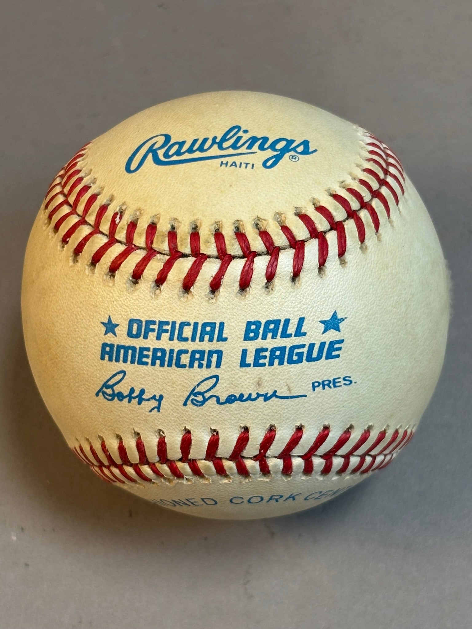 Ted Williams Single Signed Rawlings Brown Ball - 3