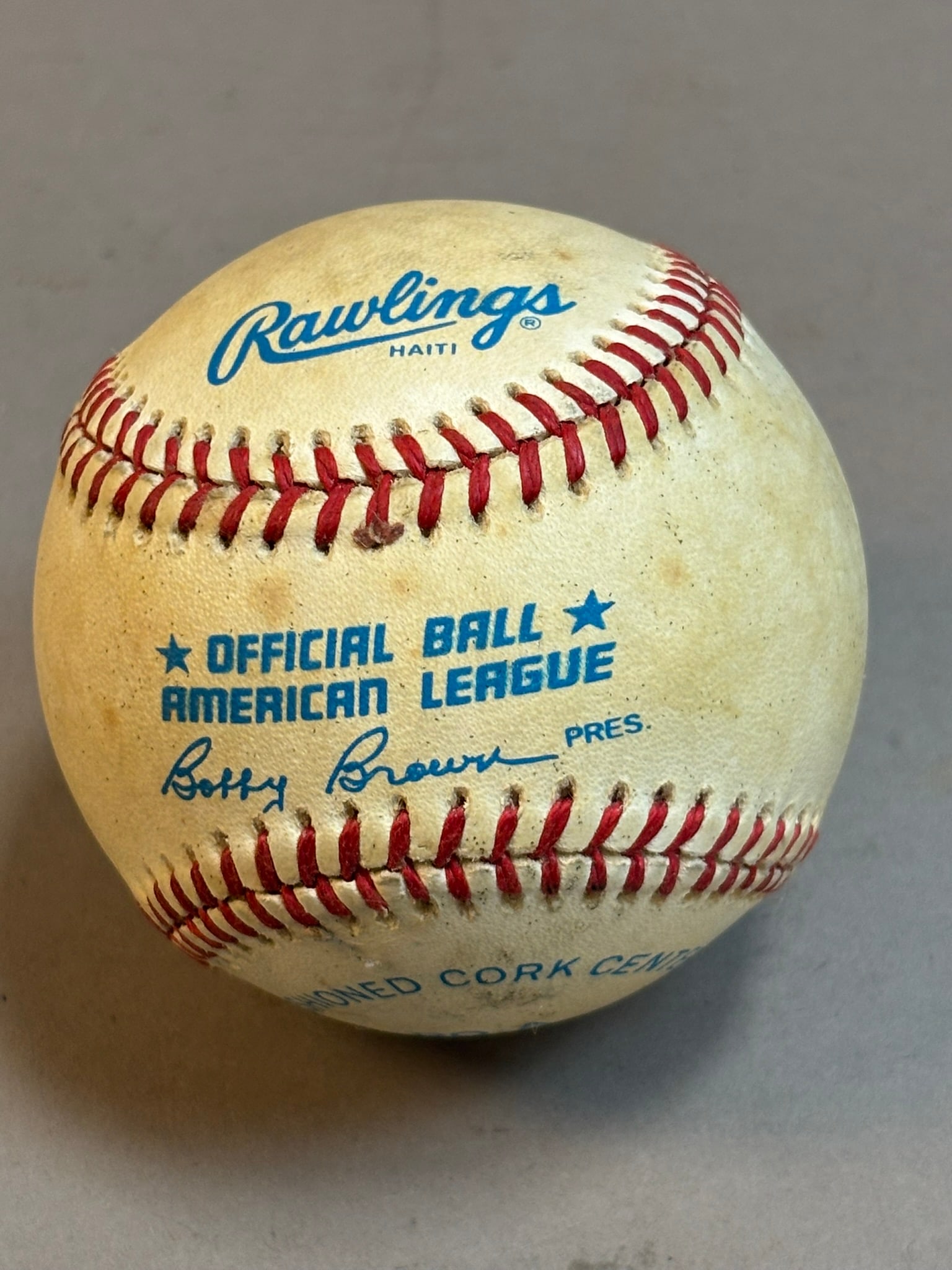Darrell Evans Single Signed Rawlings Brown Ball - 3