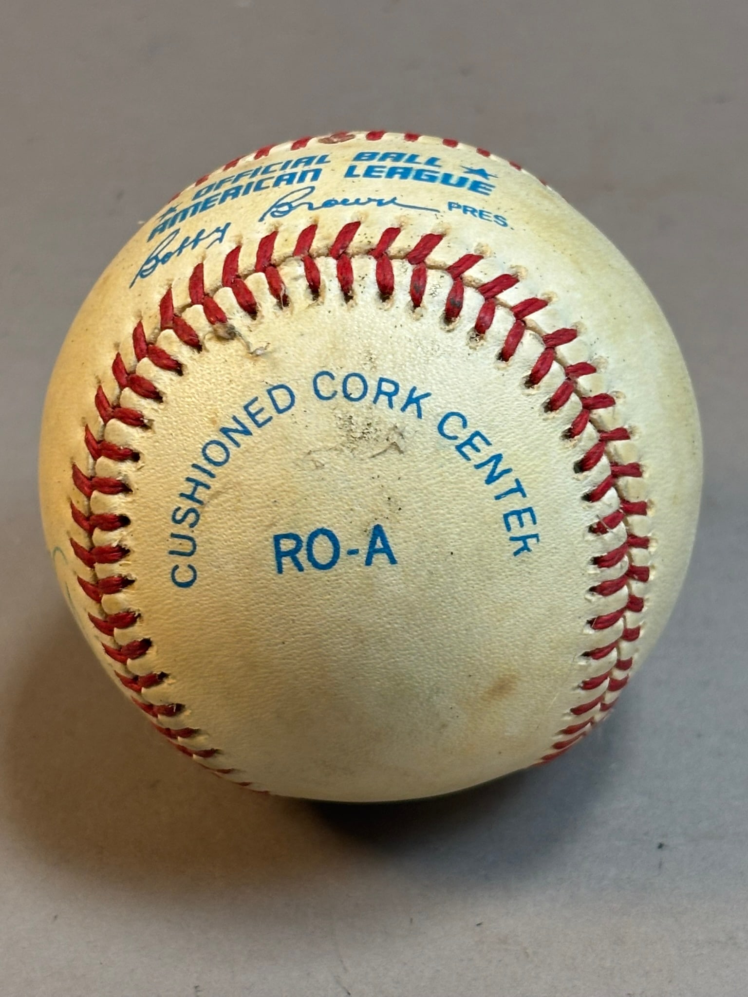 Darrell Evans Single Signed Rawlings Brown Ball - 4