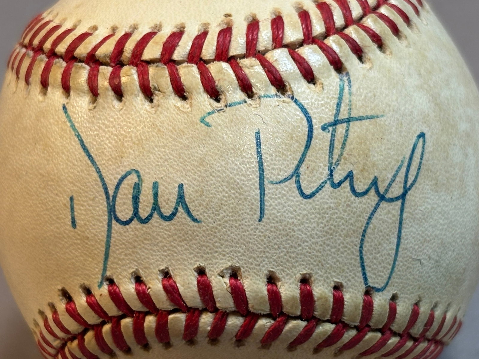 Dan Petry Single Signed Rawlings Brown Baseball - 2