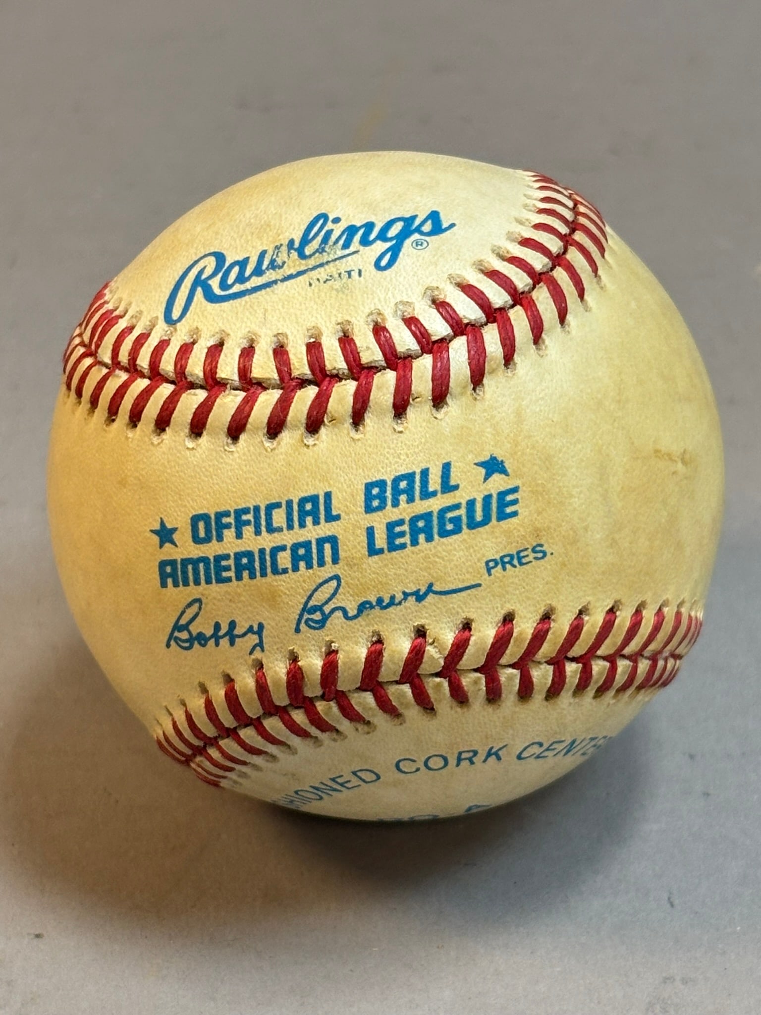 Dan Petry Single Signed Rawlings Brown Baseball - 3