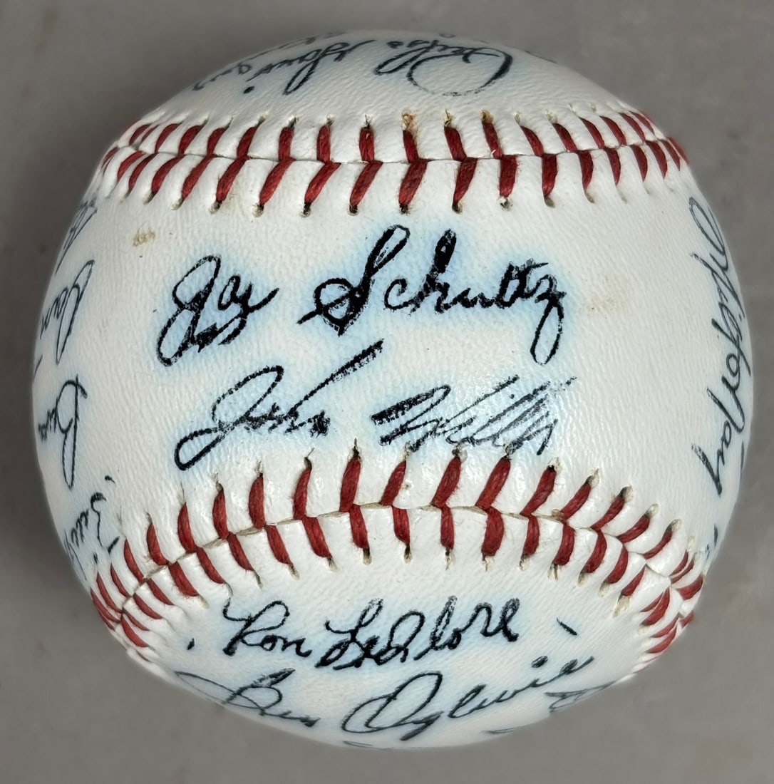 Lot Original Team Signed Facsimile Signed Balls - 8