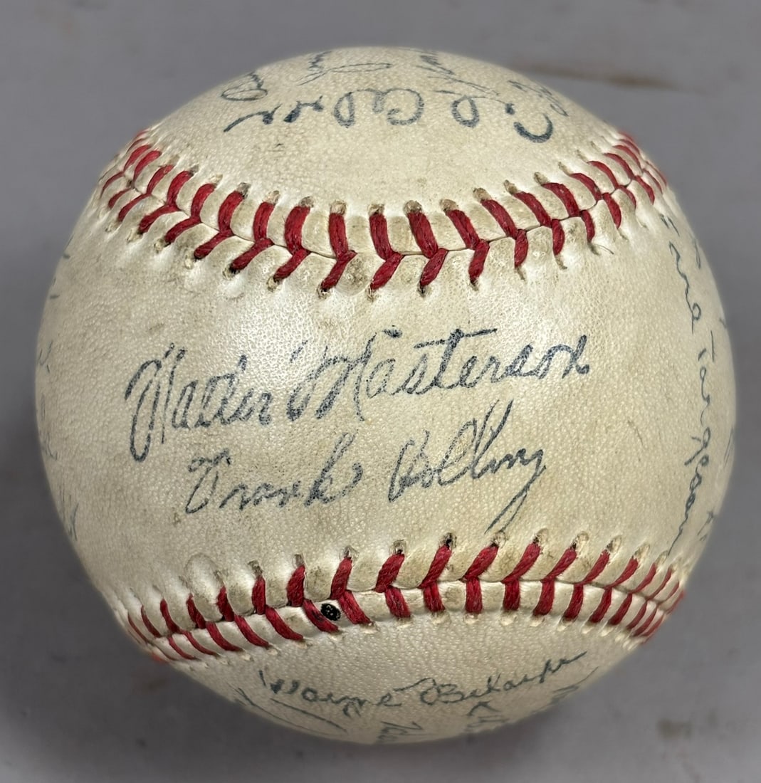 Lot Original Team Signed Facsimile Signed Balls - 9
