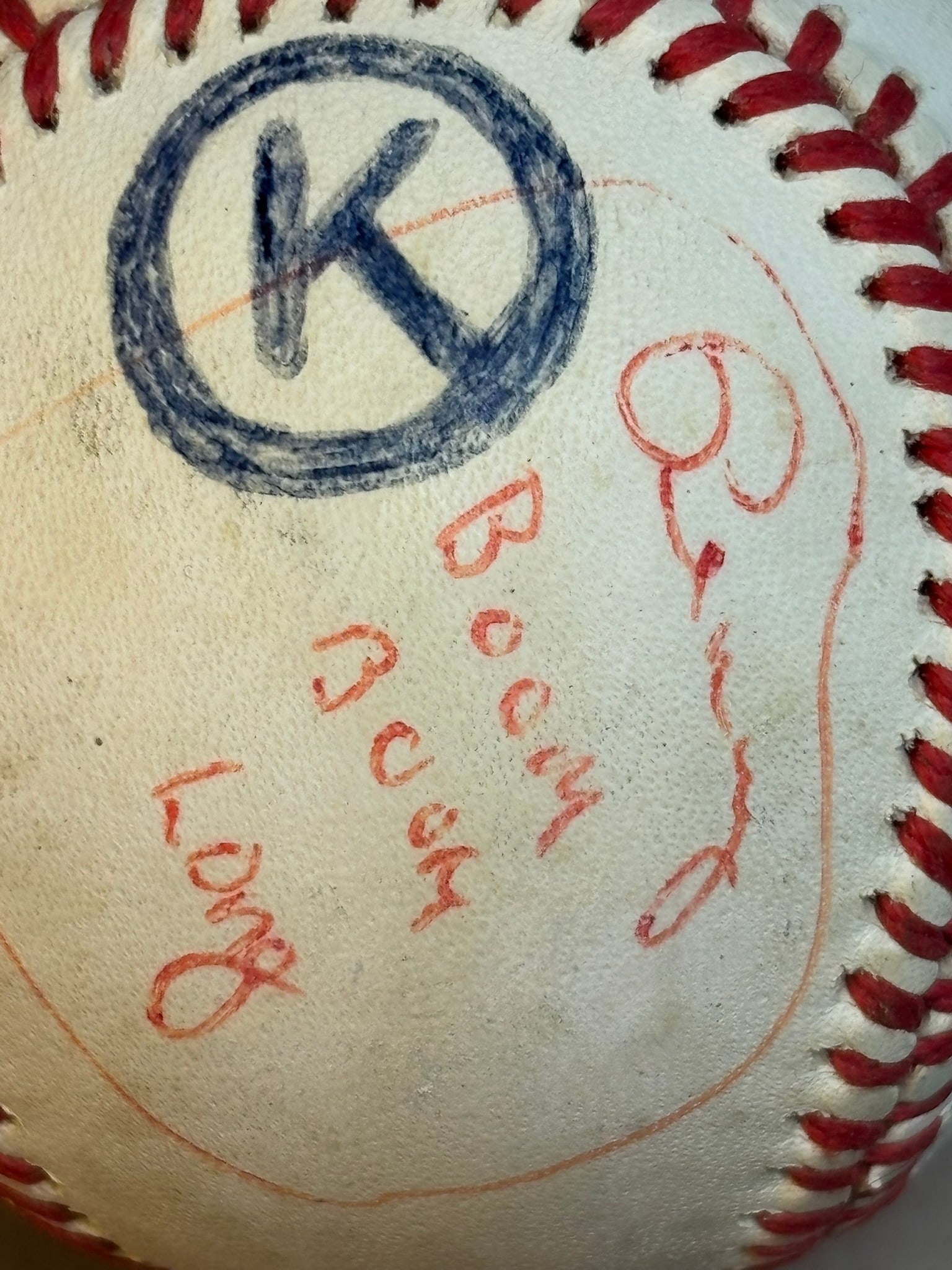 VINTAGE UNKNOWN TEAM SIGNED BASEBALL - 4