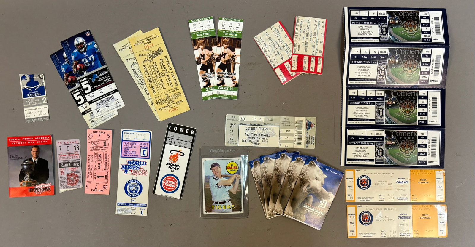 27 Detroit Tigers Pistons Ticket Stubs 69 Kaline: Kaline Kaline PLEASE SEE ALL PHOTOS AND USE THEM AS A BETTER IDEA ON DESCRIPTION! ASK ANY QUESTIONS! PLEASE NOTE WE OFFER IN HOUSE SHIPPING & HAVE BIDDING AVAILABLE ON OUR OWN WEBSITE! If you win on