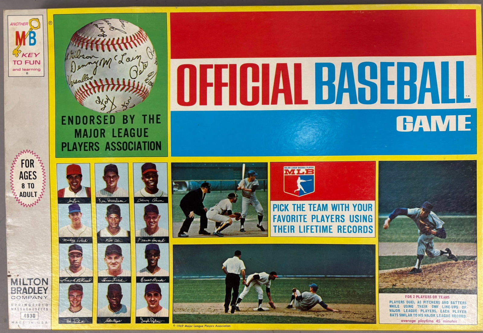 Milton Bradley Official #4930 Baseball Game w/ Box: PLEASE SEE ALL PHOTOS AND USE THEM AS A BETTER IDEA ON DESCRIPTION! ASK ANY QUESTIONS! PLEASE NOTE WE OFFER IN HOUSE SHIPPING & HAVE BIDDING AVAILABLE ON OUR OWN WEBSITE! If you win on LIVE