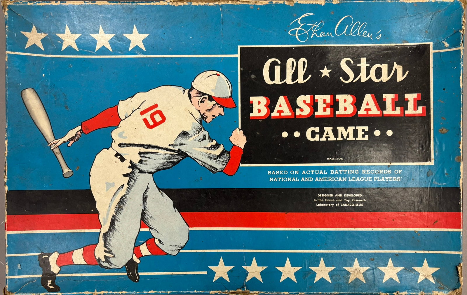 Ethan Allen's Original All Star Baseball Game Box: PLEASE SEE ALL PHOTOS AND USE THEM AS A BETTER IDEA ON DESCRIPTION! ASK ANY QUESTIONS! PLEASE NOTE WE OFFER IN HOUSE SHIPPING & HAVE BIDDING AVAILABLE ON OUR OWN WEBSITE! If you win on LIVE