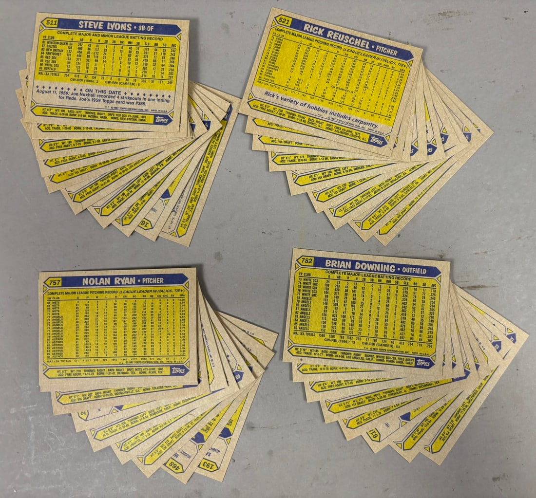 1985 87 88 Topps Complete Baseball Card Sets - 9