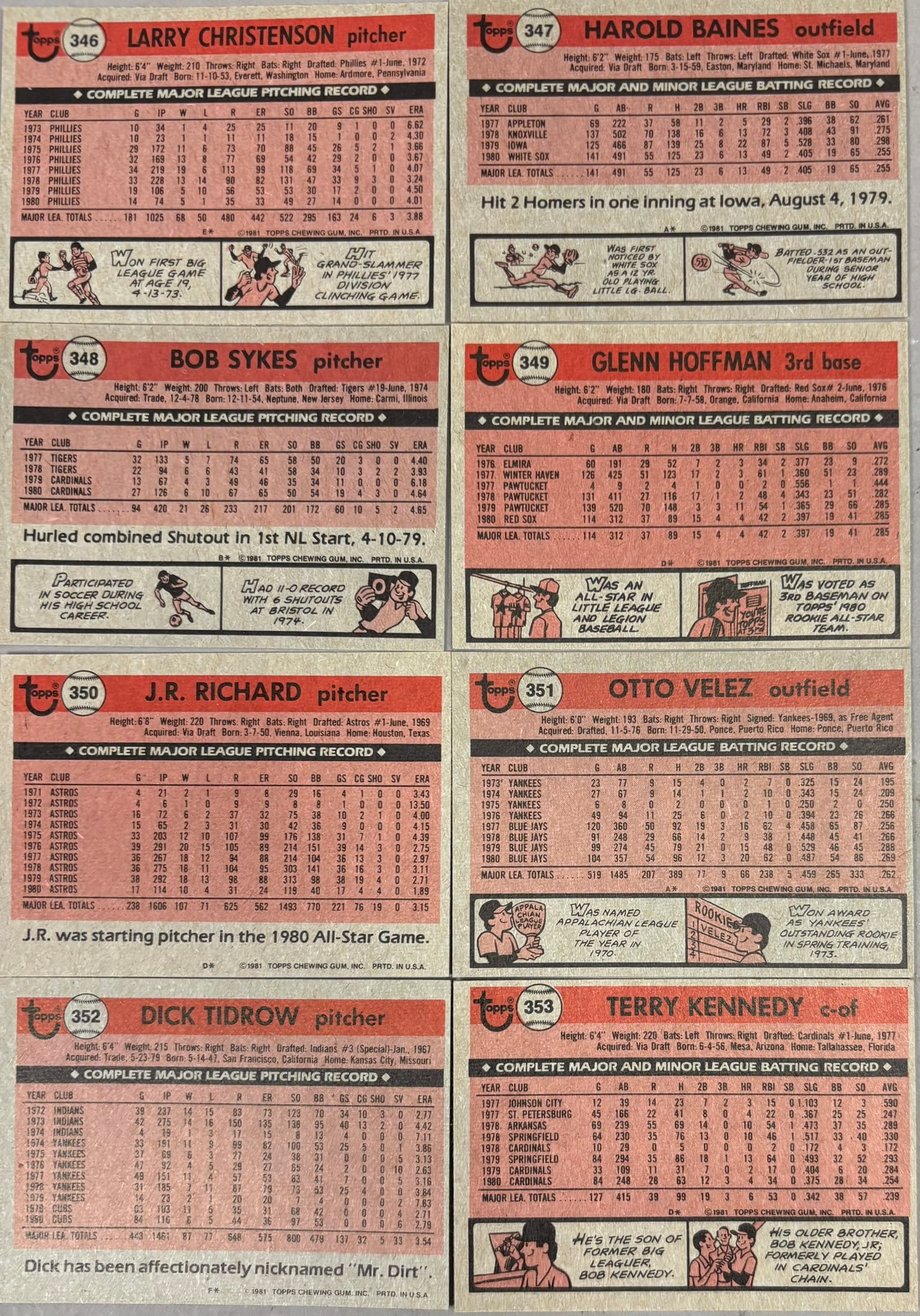 Pair Vintage 1981 Topps Baseball Complete Sets - 10