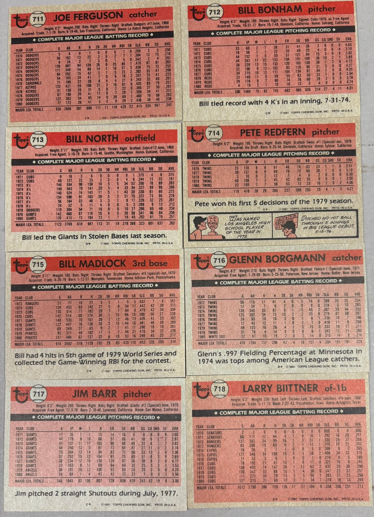 Pair Vintage 1981 Topps Baseball Complete Sets - 12