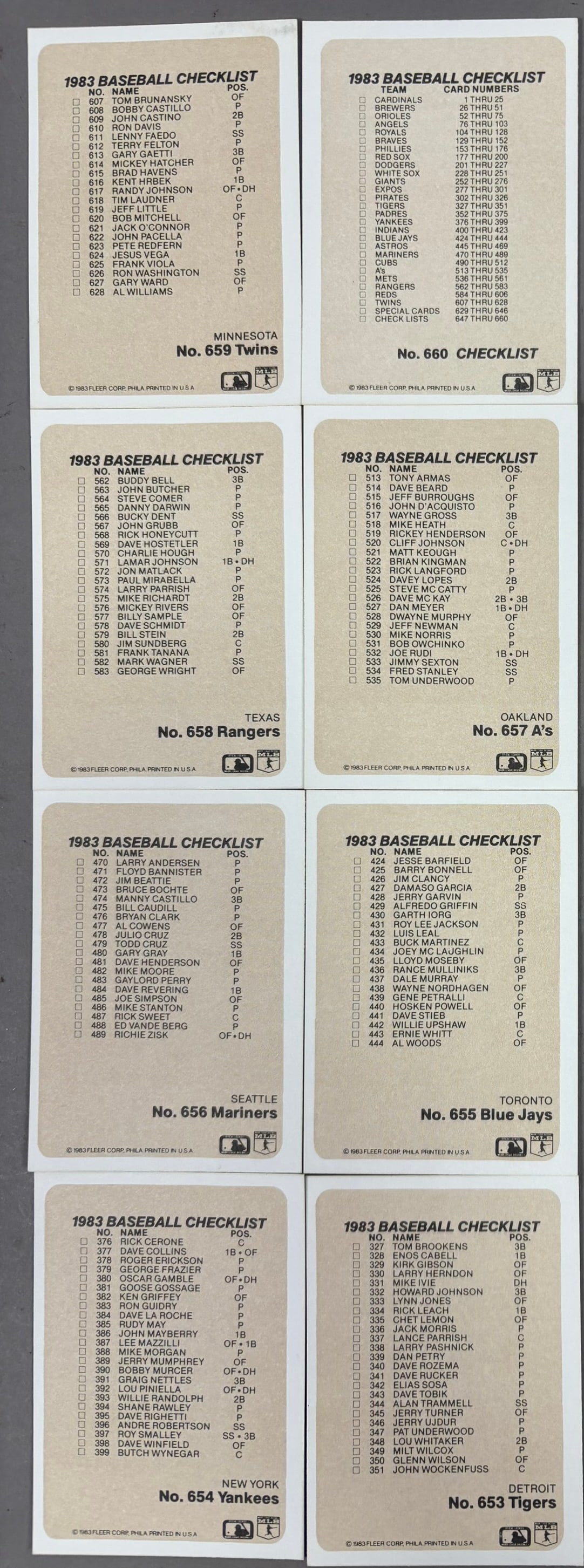 1983 TOPPS & FLEER COMPLETE BASEBALL CARD SETS - 15