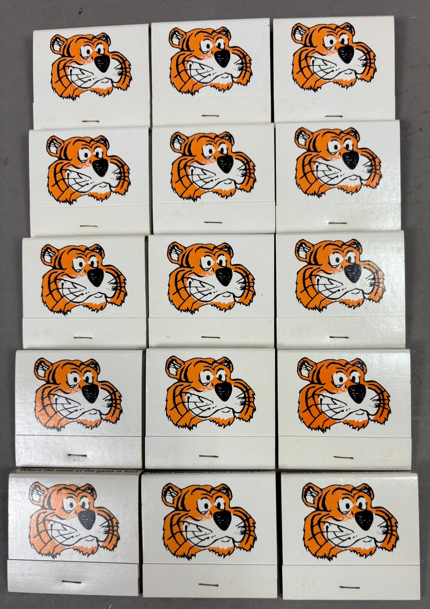 Lot 15 1970s Detroit Tigers Unused Matchbooks NOS: PLEASE SEE ALL PHOTOS AND USE THEM AS A BETTER IDEA ON DESCRIPTION! ASK ANY QUESTIONS! PLEASE NOTE WE OFFER IN HOUSE SHIPPING & HAVE BIDDING AVAILABLE ON OUR OWN WEBSITE! If you win on LIVE