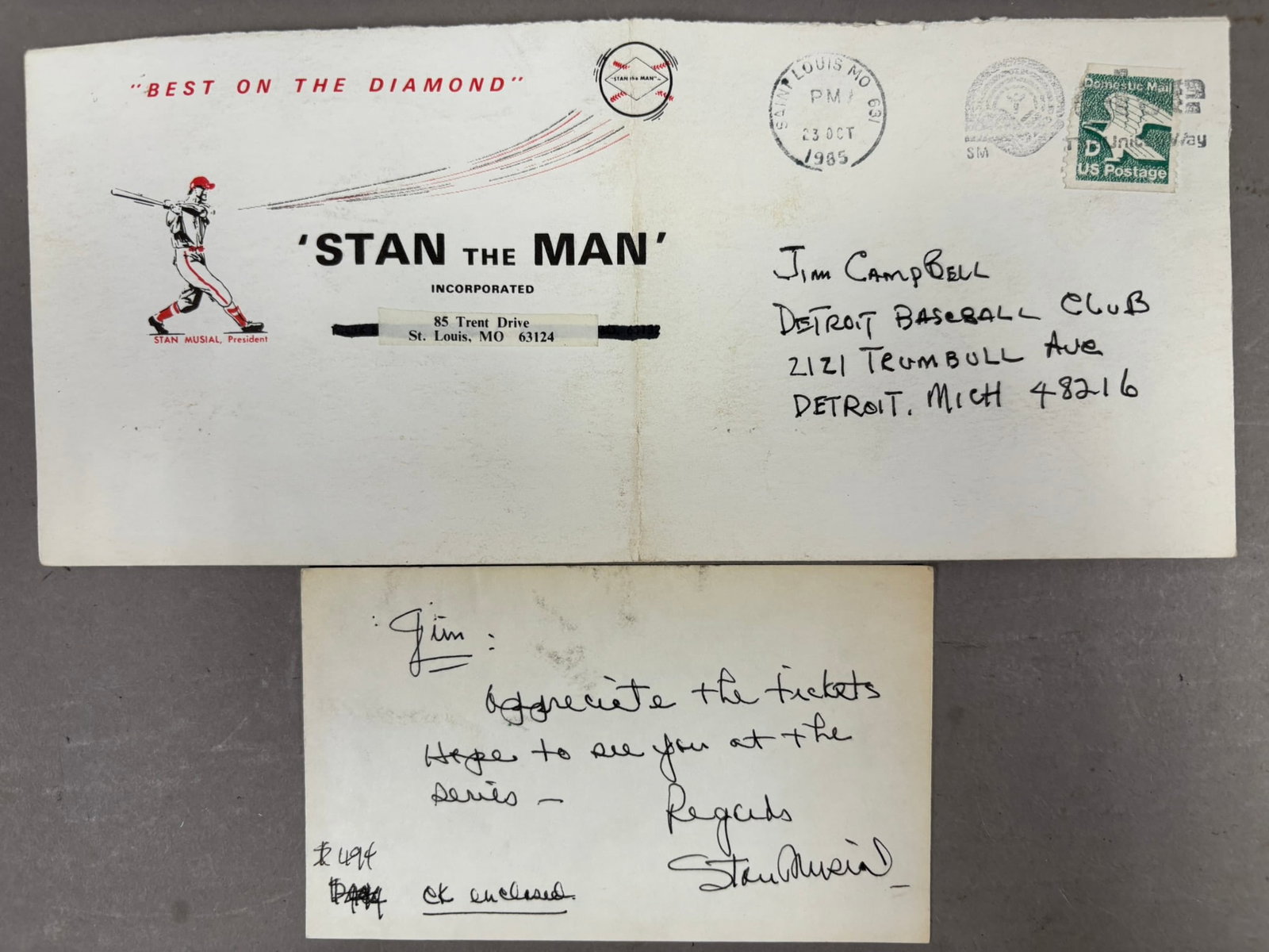 Stan THE MAN Musial Signed Jim Campbell 85 Letter: PLEASE SEE ALL PHOTOS AND USE THEM AS A BETTER IDEA ON DESCRIPTION! ASK ANY QUESTIONS! PLEASE NOTE WE OFFER IN HOUSE SHIPPING & HAVE BIDDING AVAILABLE ON OUR OWN WEBSITE! If you win on LIVE