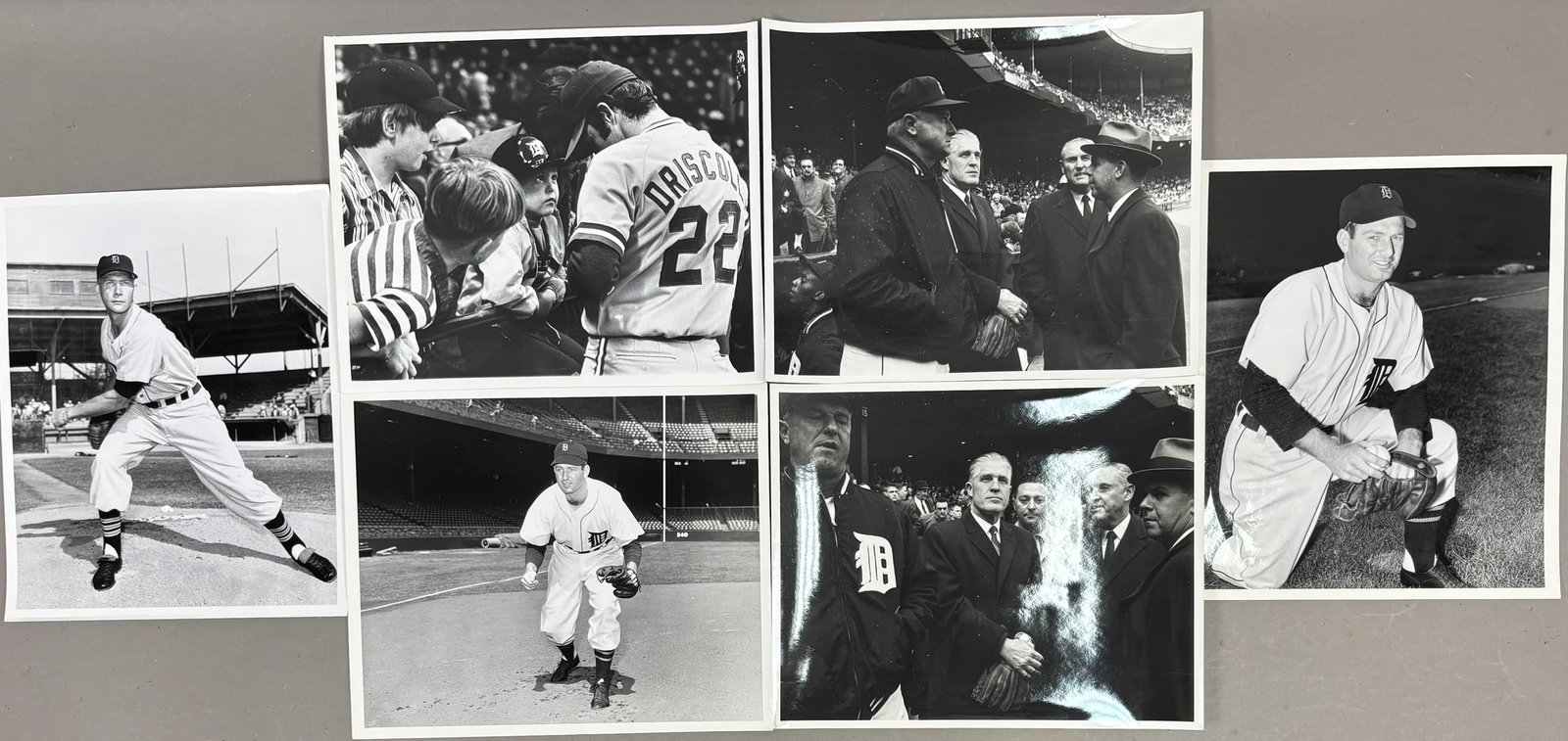 6 Detroit Tigers Type 1 Kuenzel Baseball Photos: PLEASE SEE ALL PHOTOS AND USE THEM AS A BETTER IDEA ON DESCRIPTION! ASK ANY QUESTIONS! PLEASE NOTE WE OFFER IN HOUSE SHIPPING & HAVE BIDDING AVAILABLE ON OUR OWN WEBSITE! If you win on LIVE
