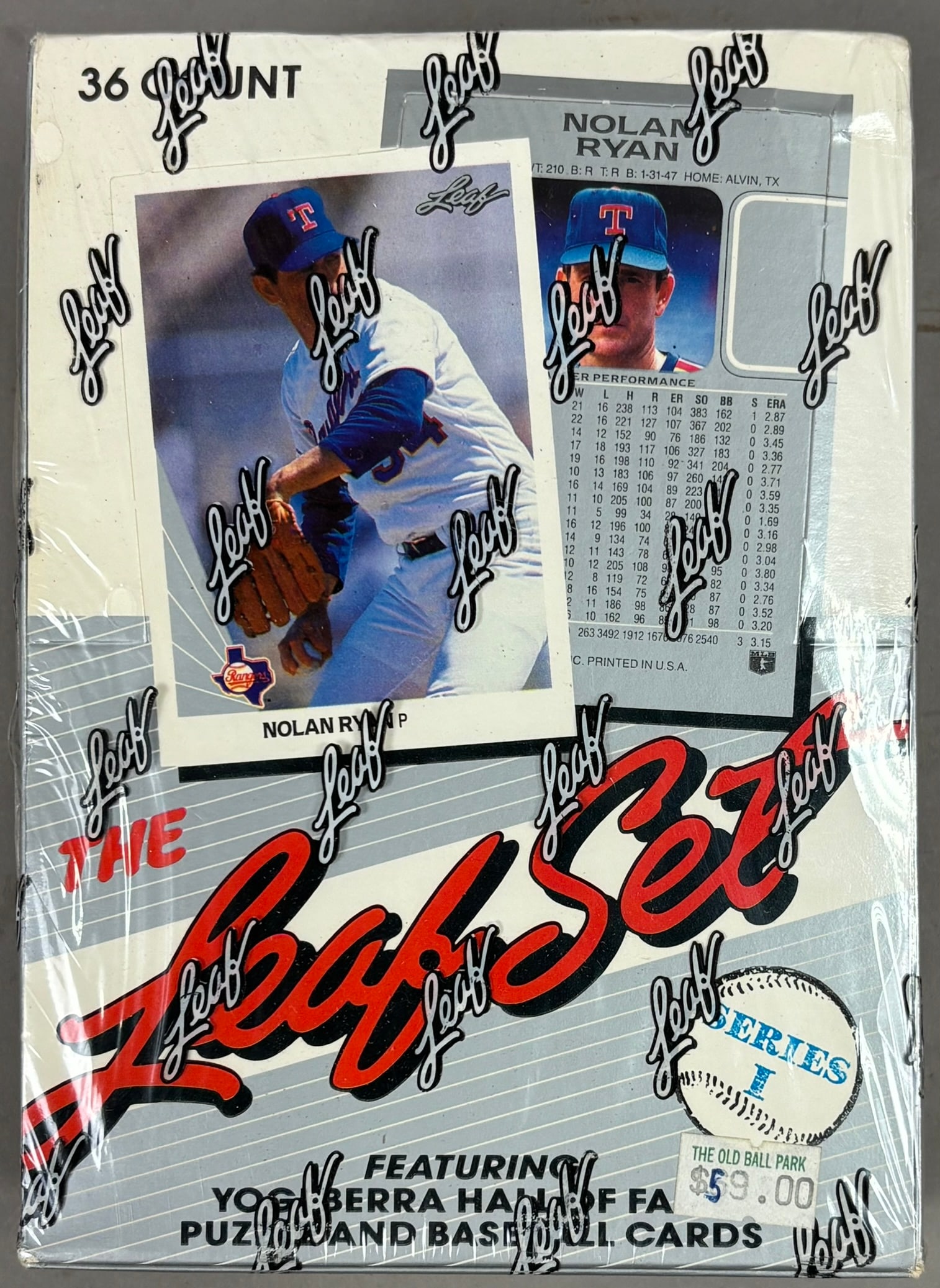 NOS 1990 Factory 36 Count LEAF Baseball Card Box: PLEASE SEE ALL PHOTOS AND USE THEM AS A BETTER IDEA ON DESCRIPTION! ASK ANY QUESTIONS! PLEASE NOTE WE OFFER IN HOUSE SHIPPING & HAVE BIDDING AVAILABLE ON OUR OWN WEBSITE! If you win on LIVE AUCTIONEER