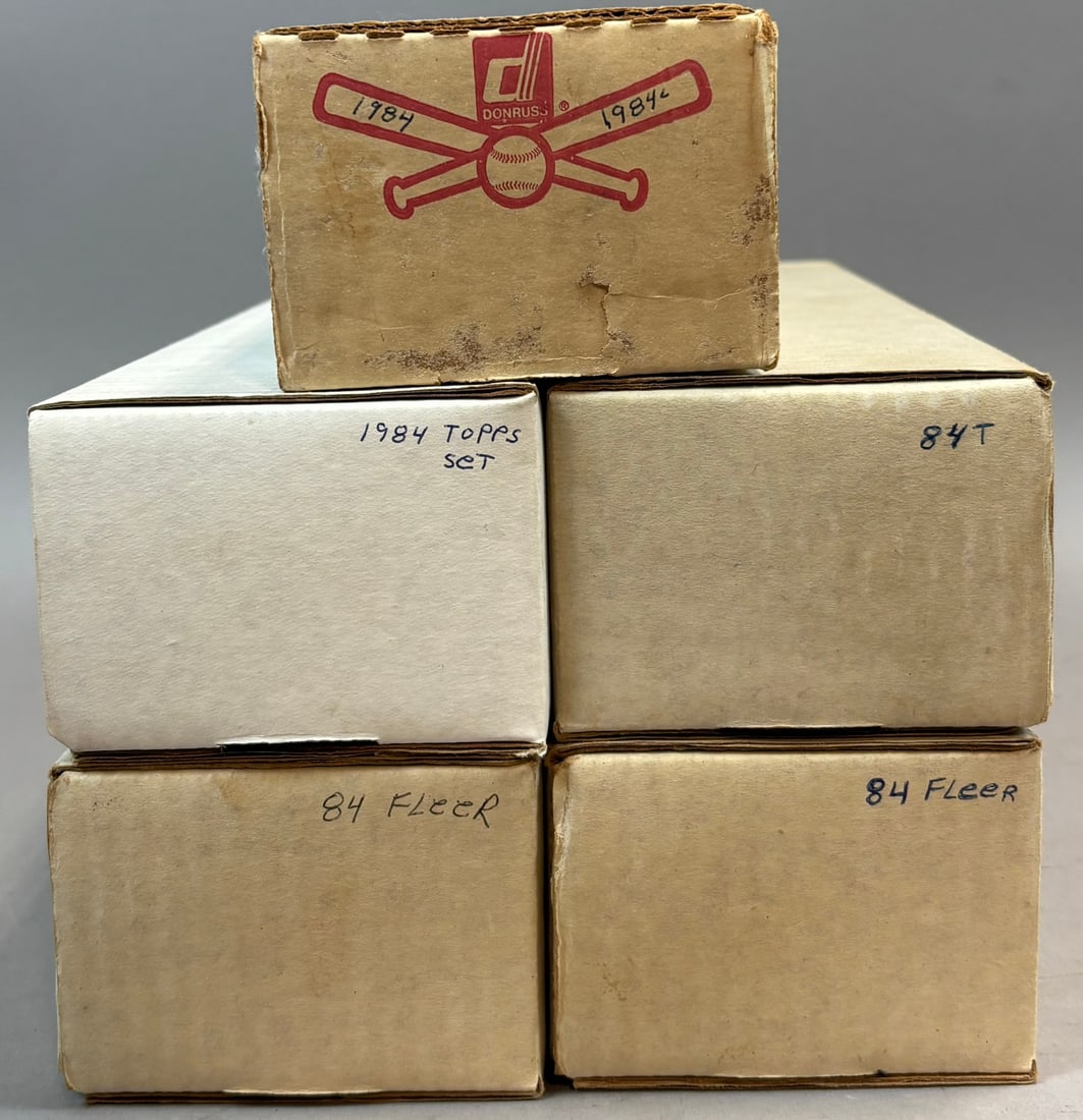 5 1984 Topps Donruss Fleer Baseball Sets + Dups: PLEASE SEE ALL PHOTOS AND USE THEM AS A BETTER IDEA ON DESCRIPTION! ASK ANY QUESTIONS! PLEASE NOTE WE OFFER IN HOUSE SHIPPING & HAVE BIDDING AVAILABLE ON OUR OWN WEBSITE! If you win on LIVE AUCTIONEER
