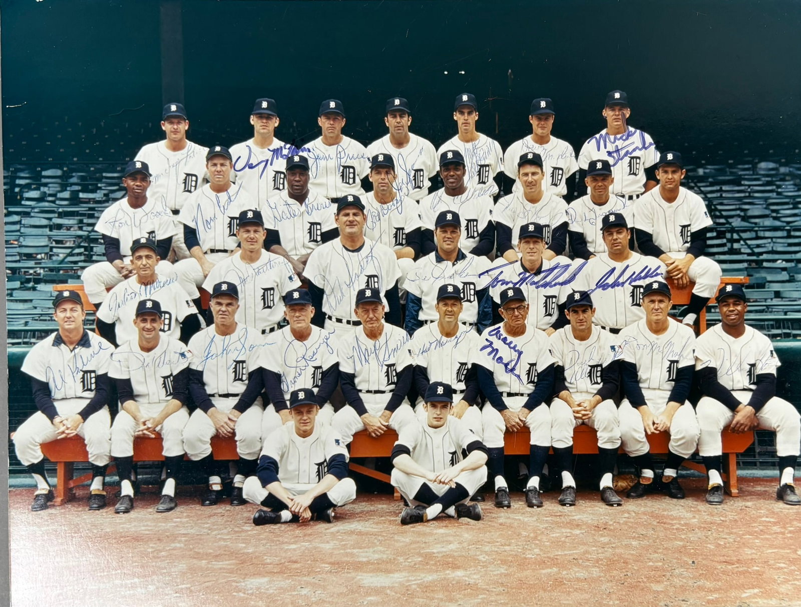 1969 Detroit Tigers Champs Team Signed Photo JSA: JSA PLEASE SEE ALL PHOTOS AND USE THEM AS A BETTER IDEA ON DESCRIPTION! ASK ANY QUESTIONS! PLEASE NOTE WE OFFER IN HOUSE SHIPPING & HAVE BIDDING AVAILABLE ON OUR OWN WEBSITE! If you win on LIVE