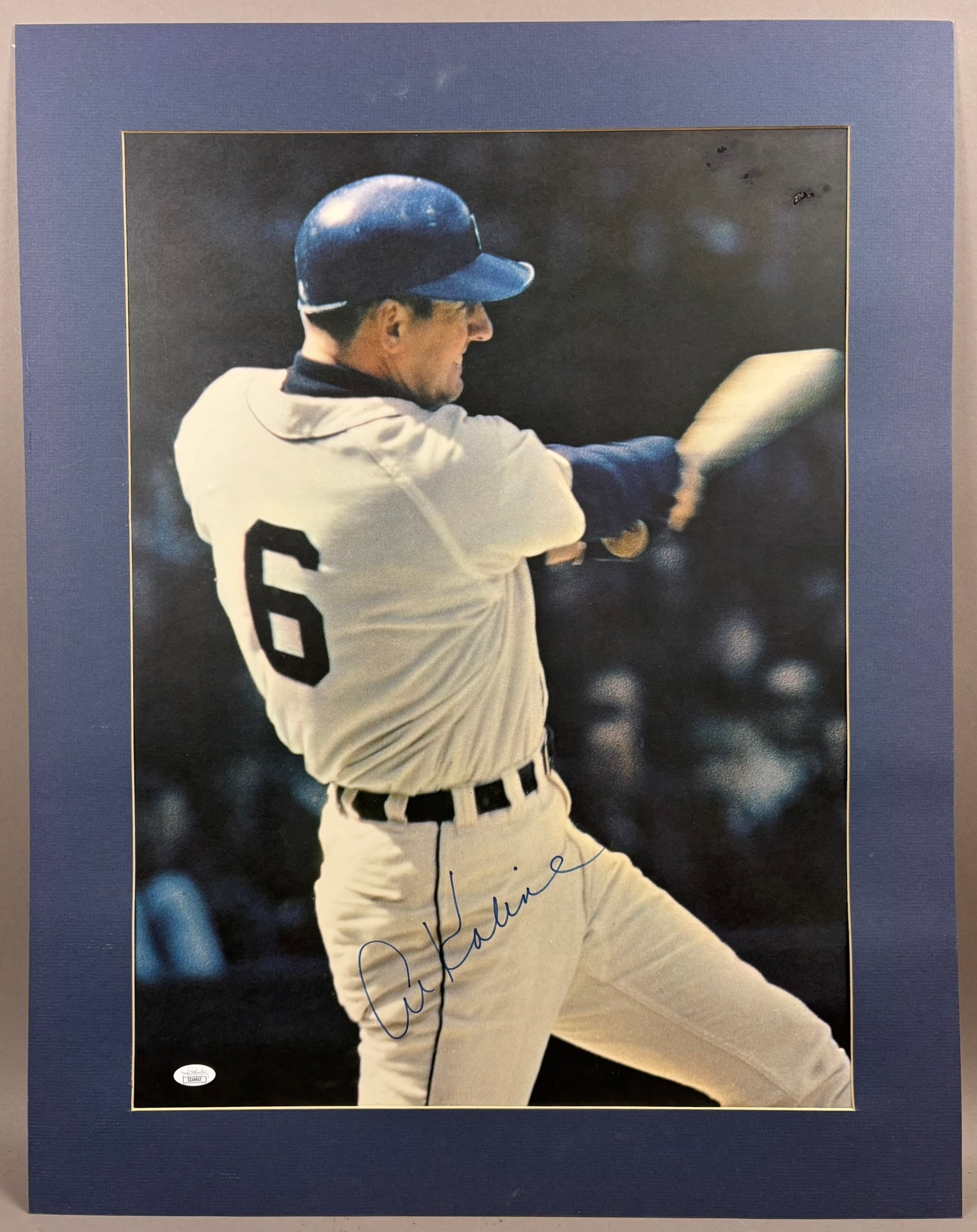 AL KALINE Signed 28x22 Detroit Tigers Photo: PLEASE SEE ALL PHOTOS AND USE THEM AS A BETTER IDEA ON DESCRIPTION! ASK ANY QUESTIONS! PLEASE NOTE WE OFFER IN HOUSE SHIPPING & HAVE BIDDING AVAILABLE ON OUR OWN WEBSITE! If you win on LIVE