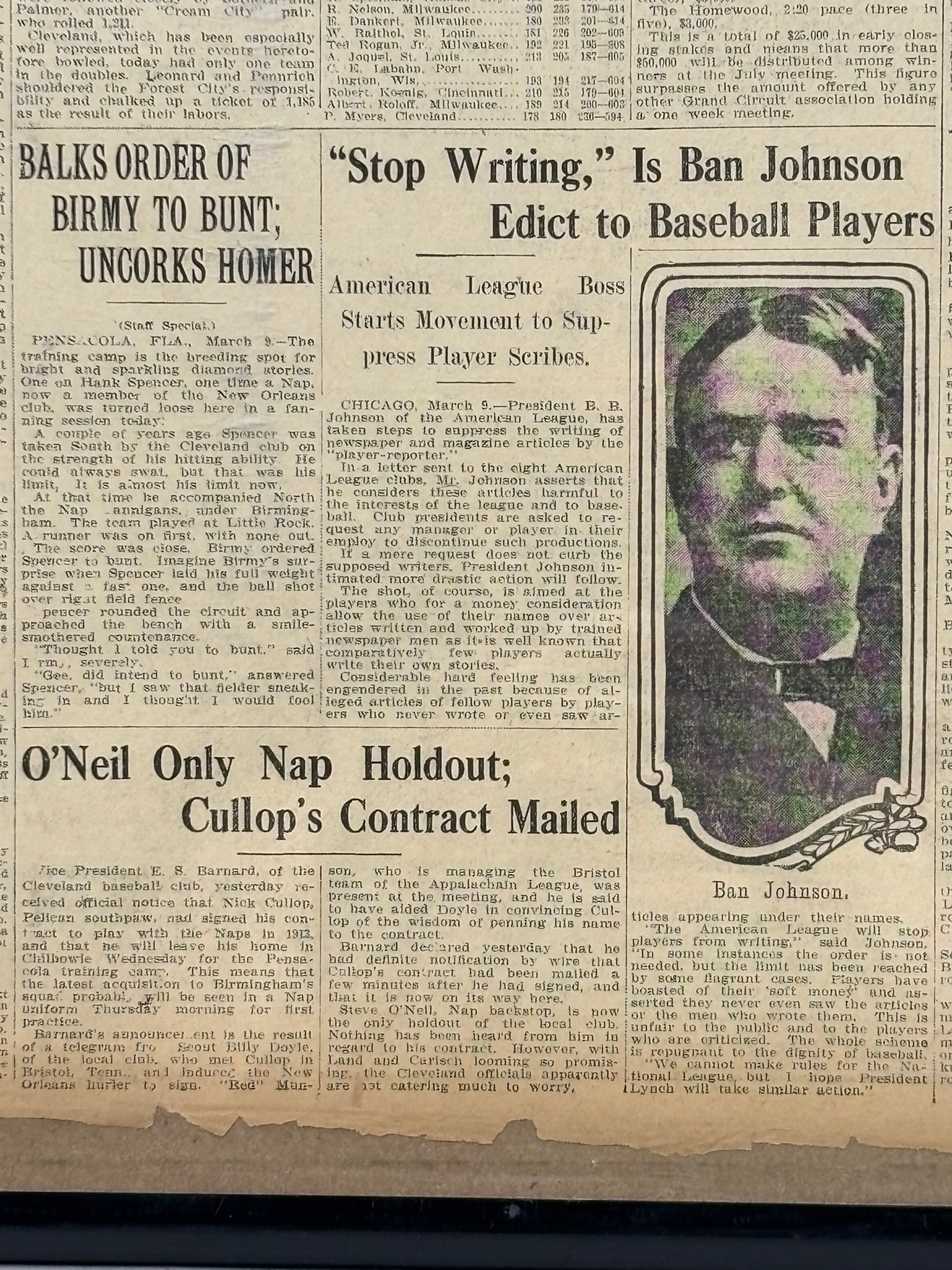 Cleveland Reader 1913 NAPS Baseball Team Newspaper - 10