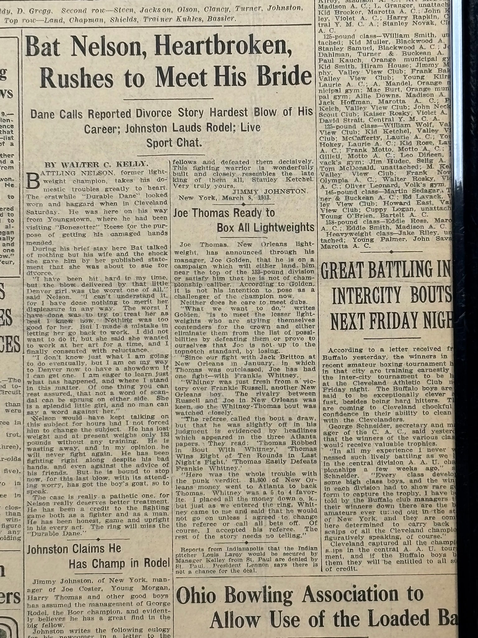 Cleveland Reader 1913 NAPS Baseball Team Newspaper - 11