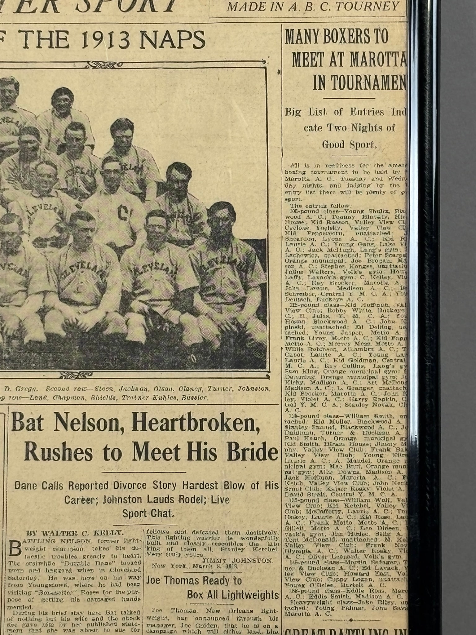 Cleveland Reader 1913 NAPS Baseball Team Newspaper - 13