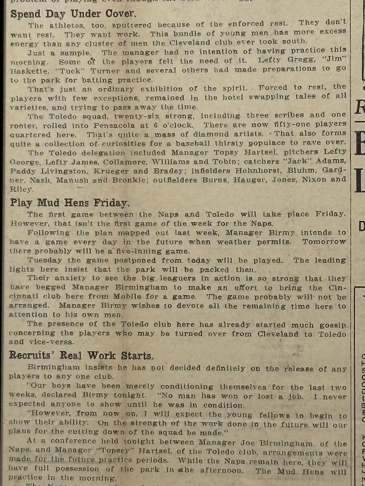 Cleveland Reader 1913 NAPS Baseball Team Newspaper - 6