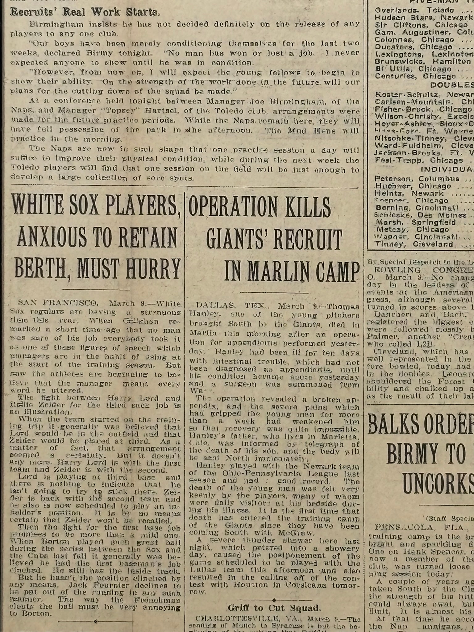 Cleveland Reader 1913 NAPS Baseball Team Newspaper - 7