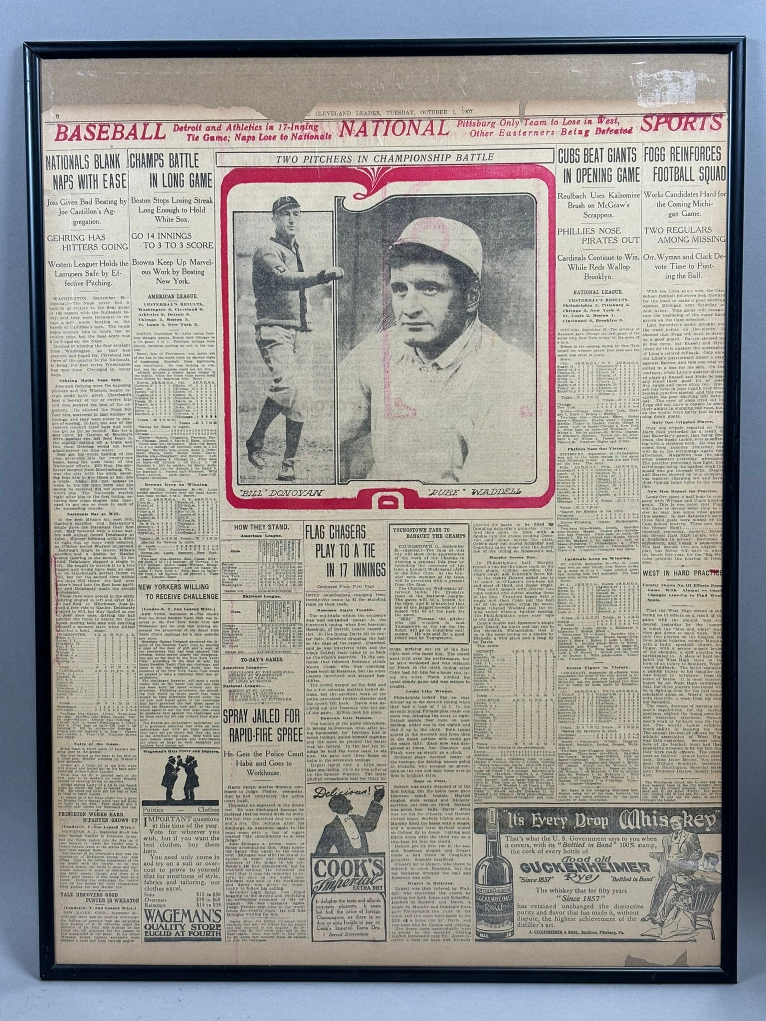 1907 CLEVELAND LEADER Newspaper Tigers Indians: 10.1.1907 PLEASE SEE ALL PHOTOS AND USE THEM AS A BETTER IDEA ON DESCRIPTION! ASK ANY QUESTIONS! PLEASE NOTE WE OFFER IN HOUSE SHIPPING & HAVE BIDDING AVAILABLE ON OUR OWN WEBSITE! If you win on LIVE