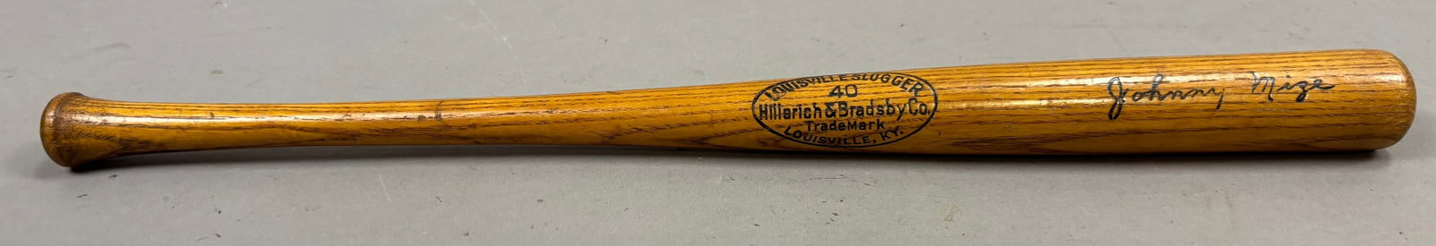 H&B #40 Johnny Mize Mini 16" Baseball Bat: PLEASE SEE ALL PHOTOS AND USE THEM AS A BETTER IDEA ON DESCRIPTION! ASK ANY QUESTIONS! PLEASE NOTE WE OFFER IN HOUSE SHIPPING & HAVE BIDDING AVAILABLE ON OUR OWN WEBSITE! If you win on LIVE AUCTIONEER