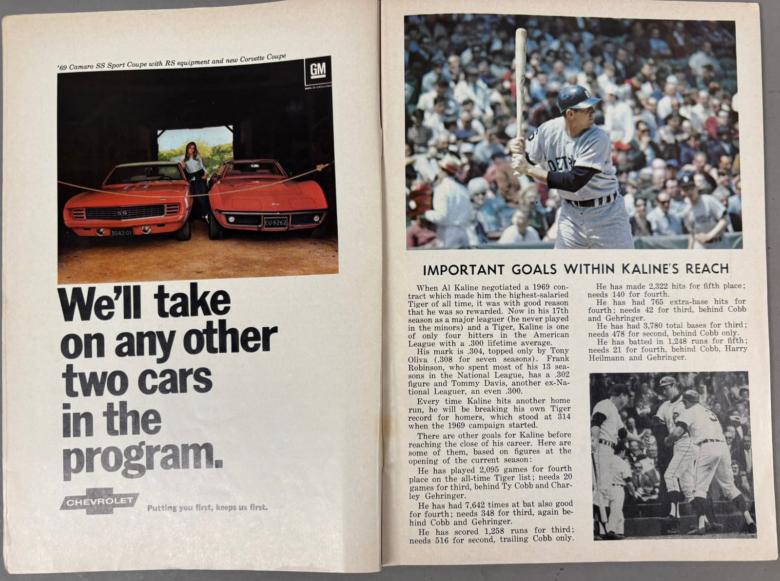 1969 Pat Dobson Earl Wilson Tigers Signed Program - 9