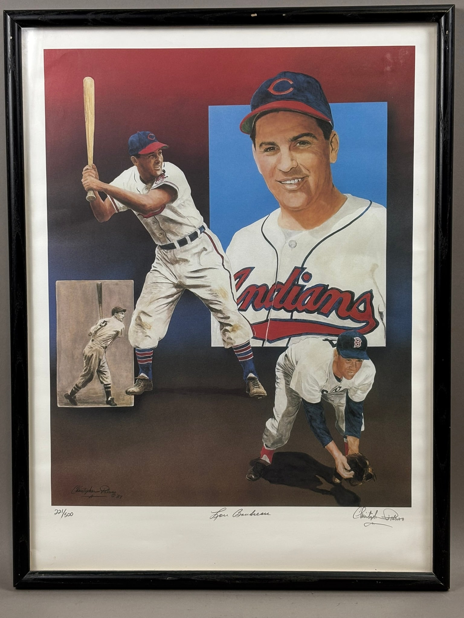 Christopher Paluso LOU BOUDREAU 221/500 Orig Art: PLEASE SEE ALL PHOTOS AND USE THEM AS A BETTER IDEA ON DESCRIPTION! ASK ANY QUESTIONS! PLEASE NOTE WE OFFER IN HOUSE SHIPPING & HAVE BIDDING AVAILABLE ON OUR OWN WEBSITE! If you win on LIVE