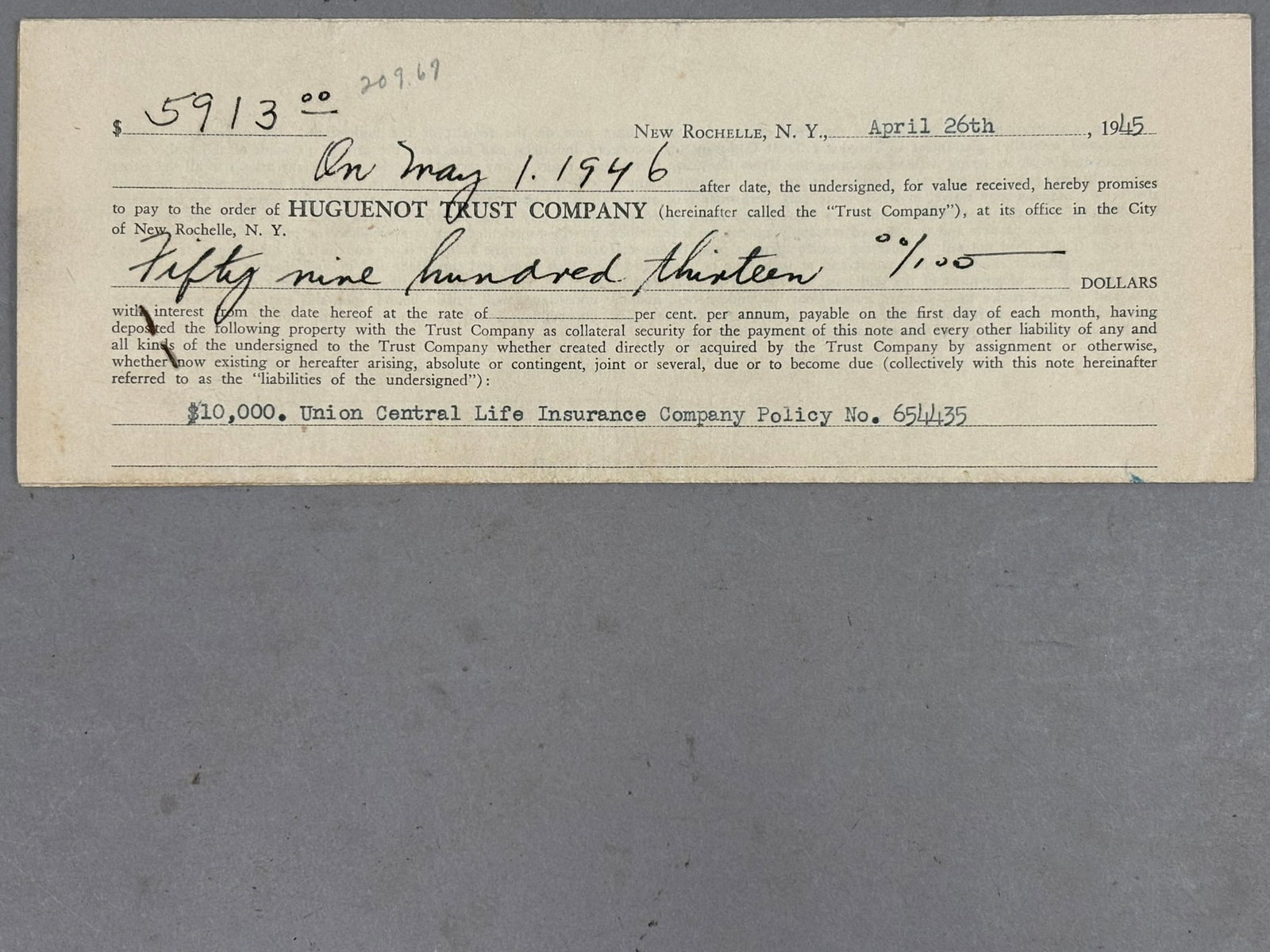 1946 Edward Barrow Yankees Baseball Signed Doc - 8